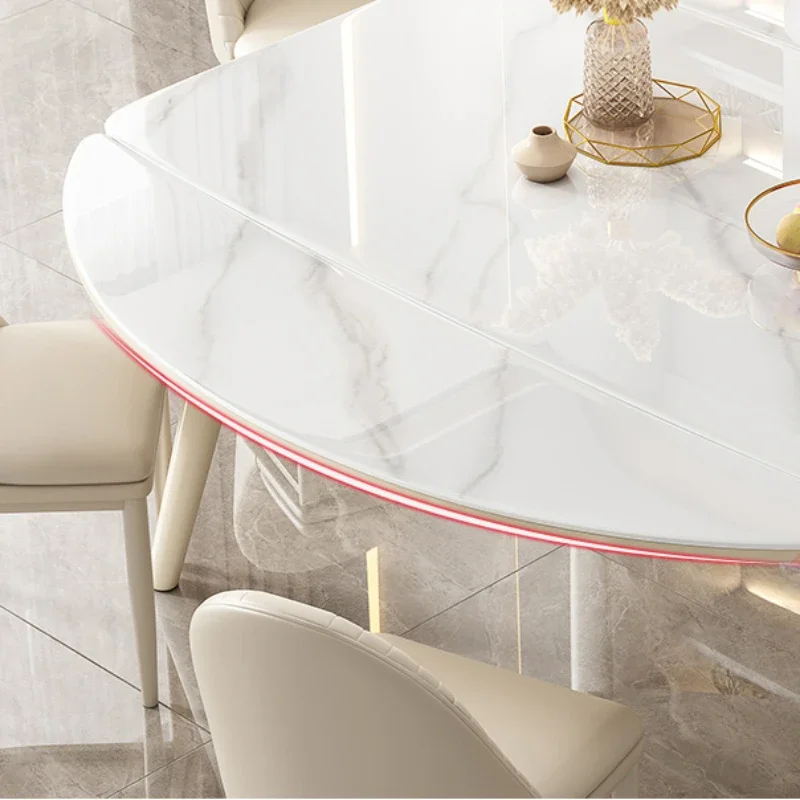 Nordic Extendable Dining Tables Round Luxury Living Room Modern Dining Tables Kitchen Design Tavolo Pranzo Home Furniture SR50DT
