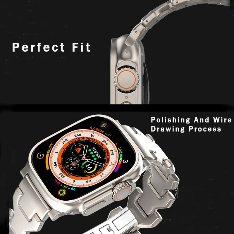 Titanium Strap for Apple Watch Ultra Series 9 8 7 3 4 5 6 se 5 4 3 2 1 Metal Bracelet for iwatch ultra 2 49mm 45mm 42mm 44 41 40