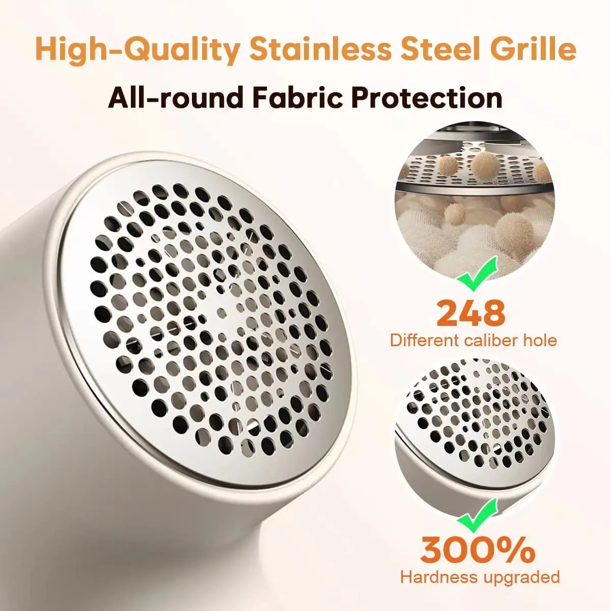 coldSky Lint Remover for Clothes with 2 Replaceable Blades Rechargeable Fabric Shaver 3-Speeds Electric Lint Shaver for Sweater 4