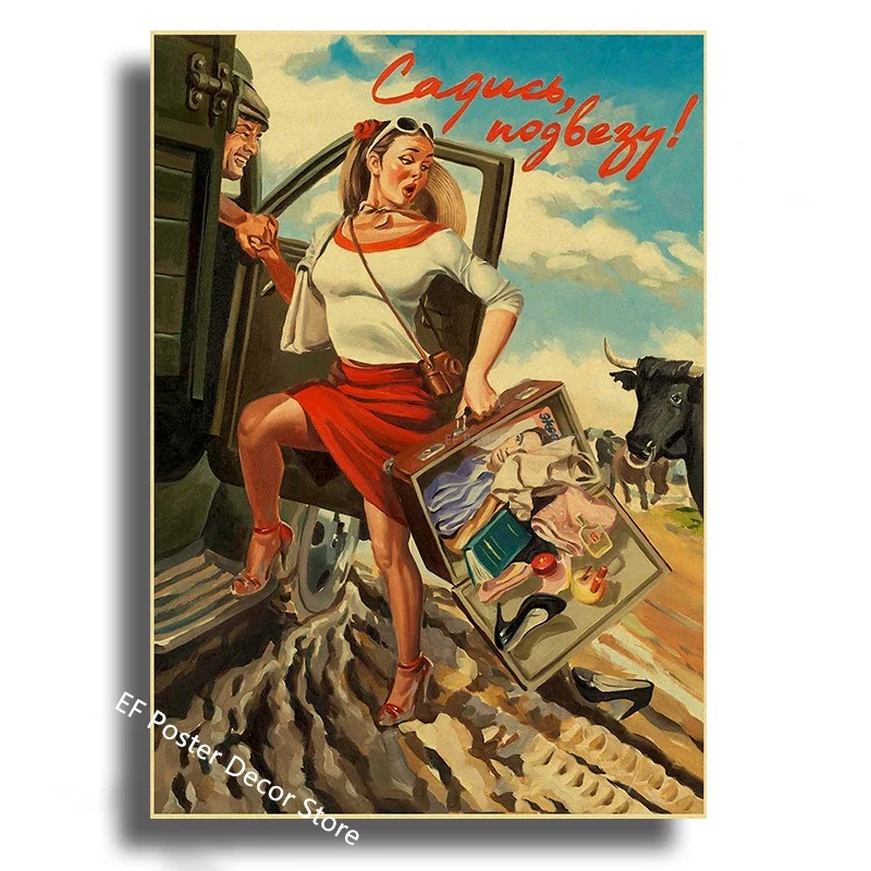 Vintage Stalin Ussr Cccp Poster Poster Aesthetic Prints And Posters Wall Art Retro Painting Home Room Cafe Club Dorm Wall Decor Peckshirt