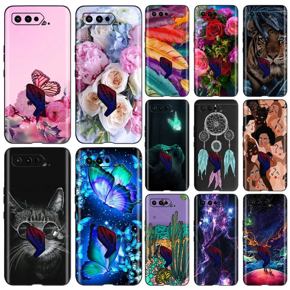 Custodia Per Asus Rog Phone 5 S Phone 5 Pro Phone5 Custodie Per Pittura Colorate Nere Antiurto Per Rog Phone 5 S Pro Coque Silicone Funda