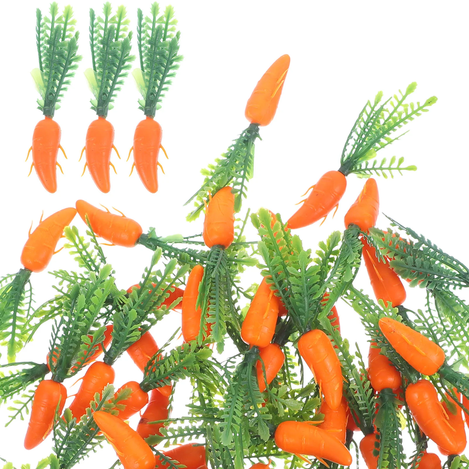 

60 Pcs Fake Carrot Simulated Ornament Carrots Decorations Plastic Artificial Ornaments