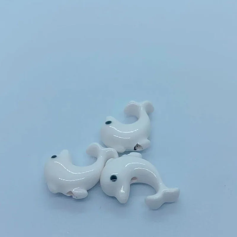 10pcs Dolphin Ceramic Beads for DIY Jewelry Making - Create Unique Bracelets Necklaces Earrings