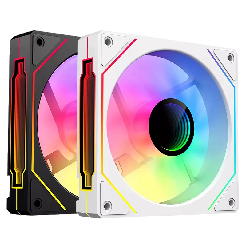 Ventilador Case 5v Argb Efeito Espelho Infinito Silencioso 12cm Ventiladores Rgb para pc Refrigeração Stystem Cpu Refrigerador de Água Jumpeak-ms120 mm - Imagem 2