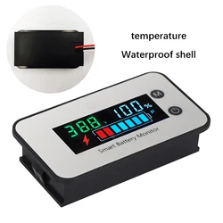 Universal Battery Voltage Meter with LCD Display for Vehicles & Electric Bikes, Voltmeter & Capacity Tester (Waterproof)