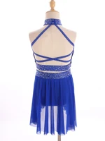 Girls Sparkly Rhinestones Lyrical Ballet Dance Dance Outfit Gymnastics Athletic Activewear Set Dancing Competition Performance - Image 3