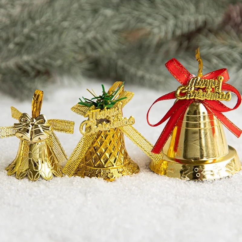

6pcs/lot Christmas Tree Pendant Christmas Bow Bell Candy Ornaments New Year 2024 Xmas Gift Decor Navidad Home Decoration Noel