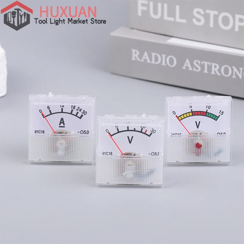 AC 150-300V DC 10-250V DC 5-75A 미니 전압 전류계 테스터 아날로그 포인터 볼트 전류계 패널 미터