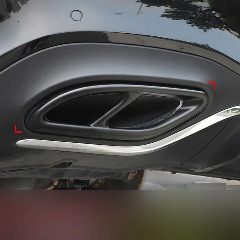 Car Exhaust Pipe Tail Throat Car Sticker 2Pcs for Mercedes W177 Exhaust V177 A200 A-CLASS Rear Bumper Accessories