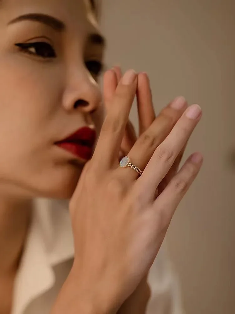 Fashionable High Quality Opal Rings for Women Vintage Colored Couple Ring Creative Radiant Engagement Banquet Jewelry Opening Fashionable High Quality Opal Rings for Women Vintage Colored Couple Ring Creative Radiant Engagement Banquet Jewelry Opening