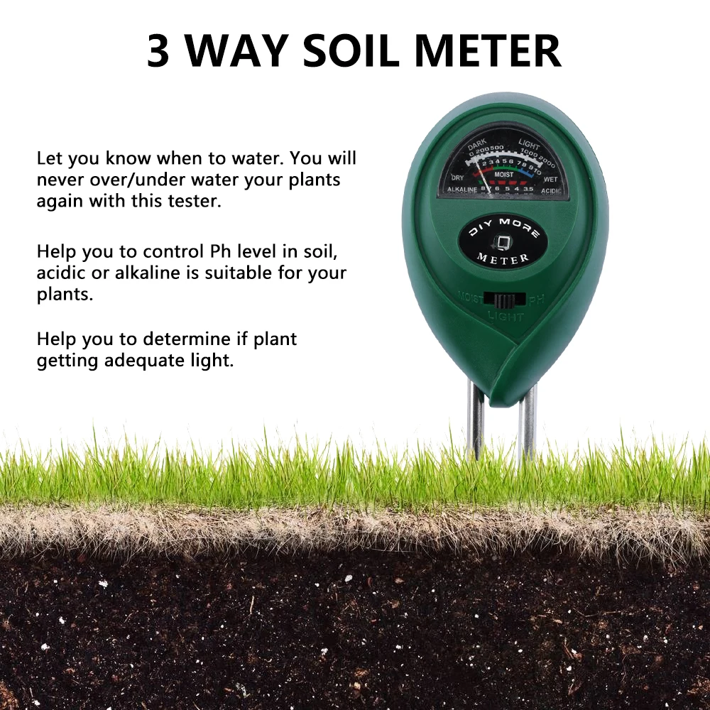 Soil Moisture Meter 3 in 1 Soil PH Meter Tester Water Acidity Humidity Light Test Garden Plants Flowers Moist Tester soil moisture sensor soil tester soil moisture meter
