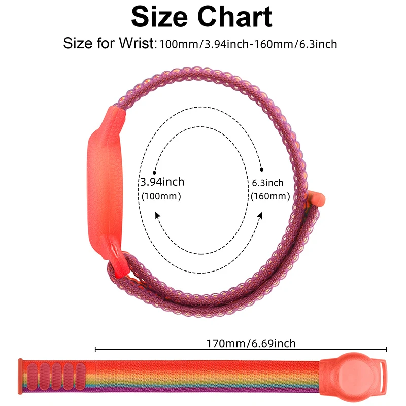 Waterproof Silicone Kid's Wristband with Nylon Strap