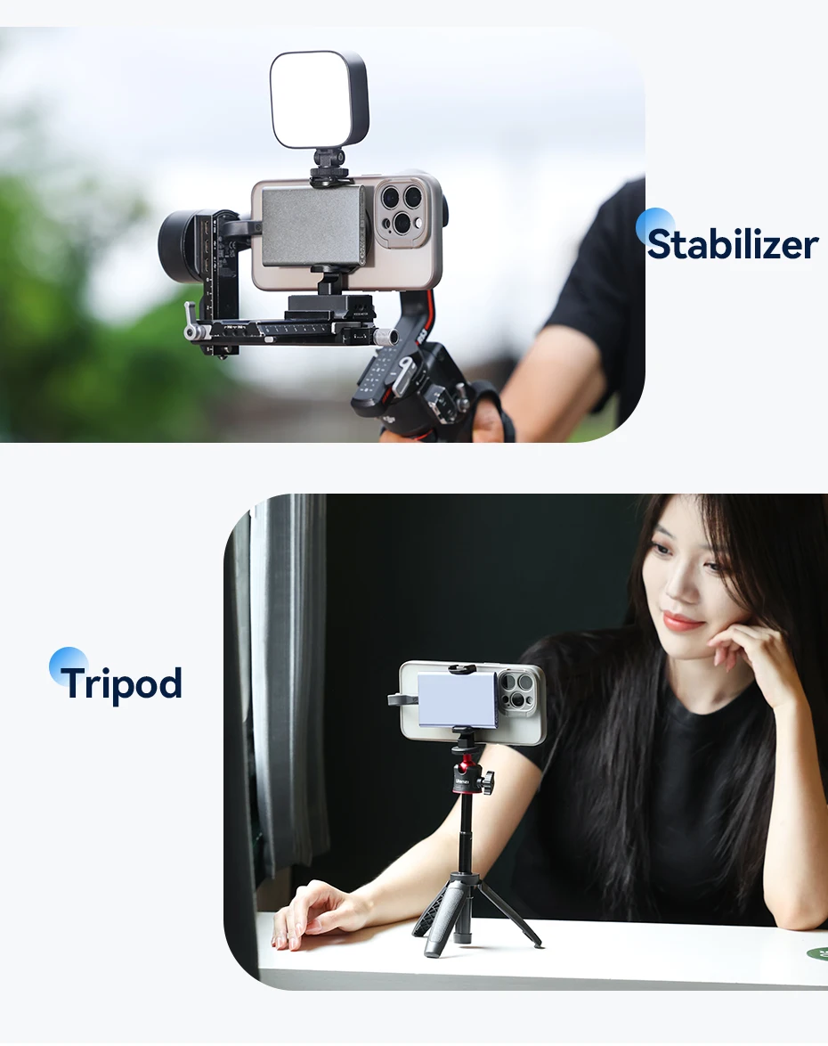 Description Picture 5 of itemUlanzi MG10 MagSafe Hard Drive Holder for Smartphone with Cold Shoe Mount for Phone Grip MagSafe Phone Cages Stabilizer Tripod