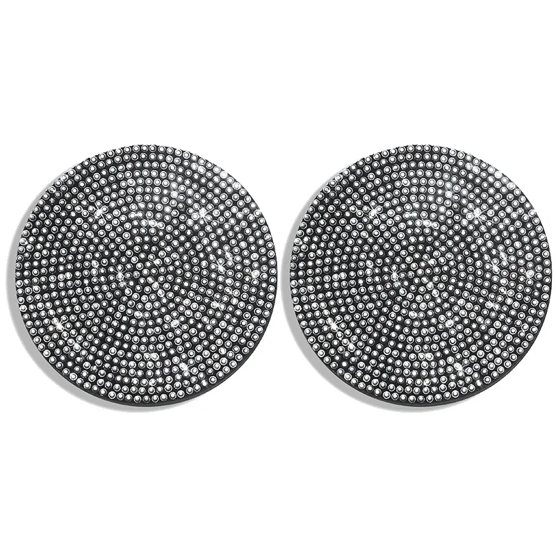 Luxury Bling Diamond Car Cup Holder Coaster Set – Premium Silica Pad Interior Accessories