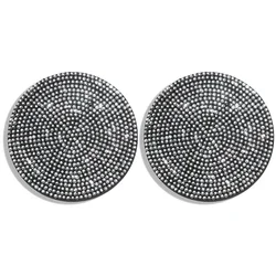 Luxury Bling Diamond Car Cup Holder Coaster Set - Premium Silica Pad Interior Accessories (White)