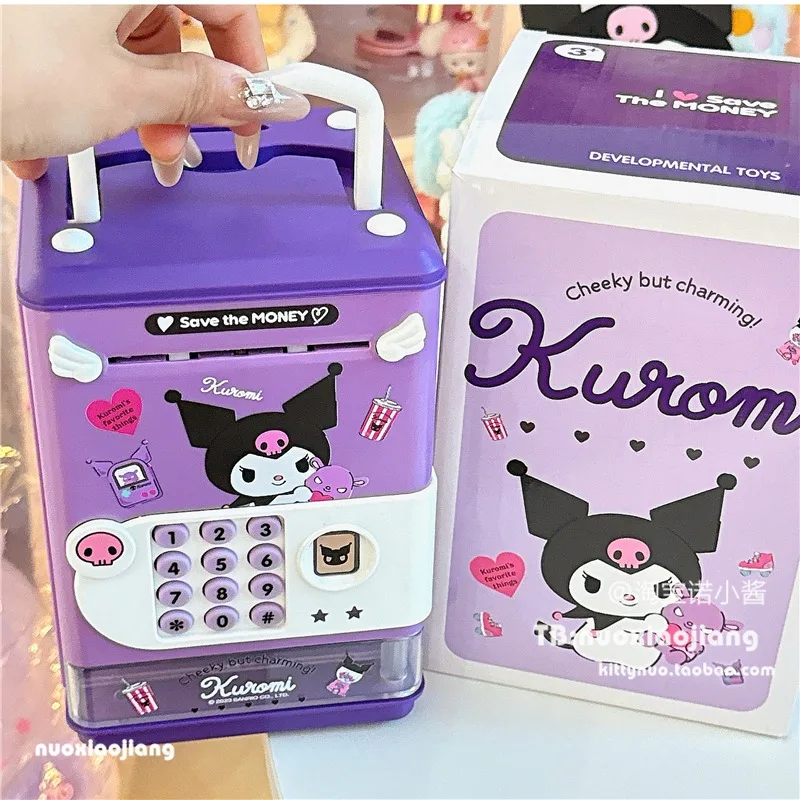 Sanrio Series Hello Kitty Kuromi My Melody Cartoon Kawaii Music Password Salvadanaio Regalo Per Bambini Impronte Digitali Storia Giocattolo Sicuro