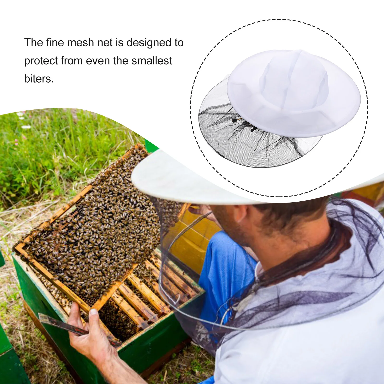 2pcs Polycotton Beekeeping Veil Beekeeping Suit Mosquito Bug mesh Hats beekeeping suit beekeeping clothing beekeeping hat