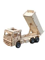 Heavy Truck 3D Wooden Puzzle DIY Kit - Engaging and Educational Gift (WHITE)