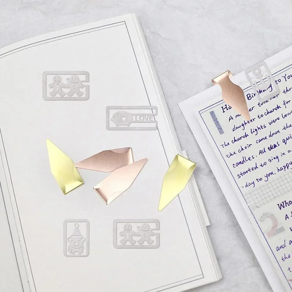 Book Darts Thin Stainless Steel Mini Bookmarks Metal Bookmarks Mixed Shapes Reading Page Mark Students 2 Boxes 100 Pieces