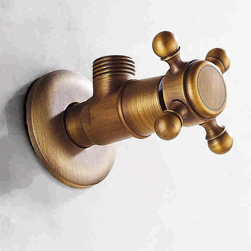 European antique copper angle valve hot and cold for bathroom kitchen universal valve bathroom faucet accessories
