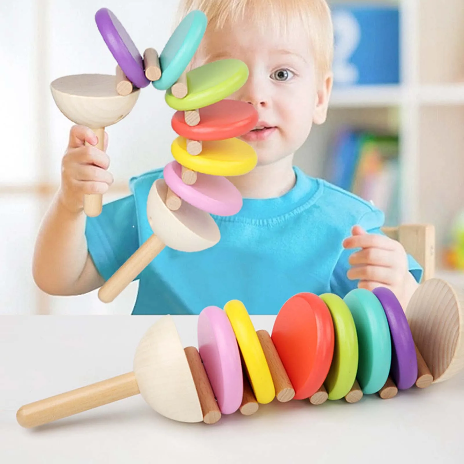 Wooden Castanets Music Enlightenment Early Learning Baby Percussion Toy for Birthday Preschool Holiday Classroom Festivals