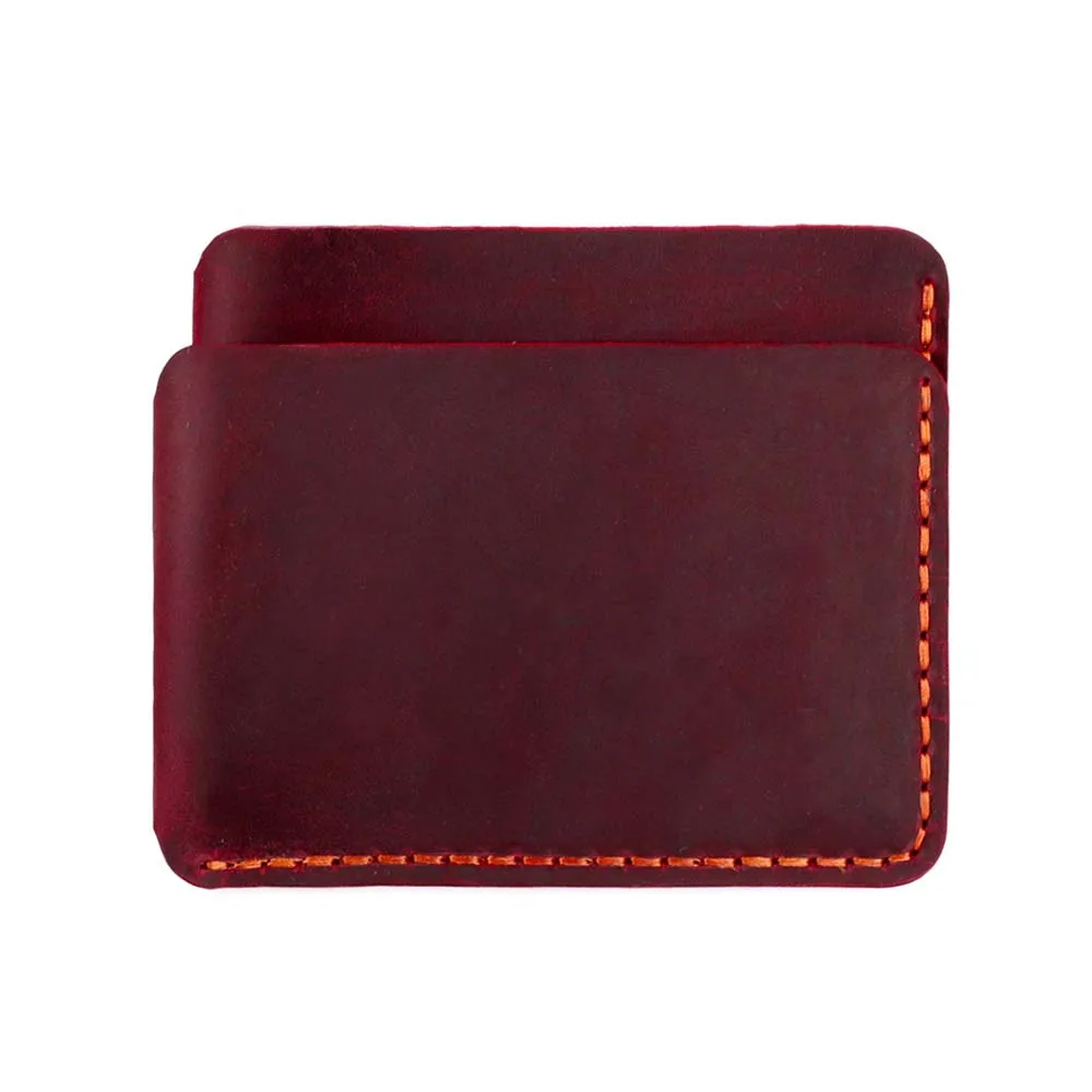 Handmade Slim Leather Credit Card Holder Real Cow Leather Wallet for Credit Cards Porte Carte for 6 to 8 cards