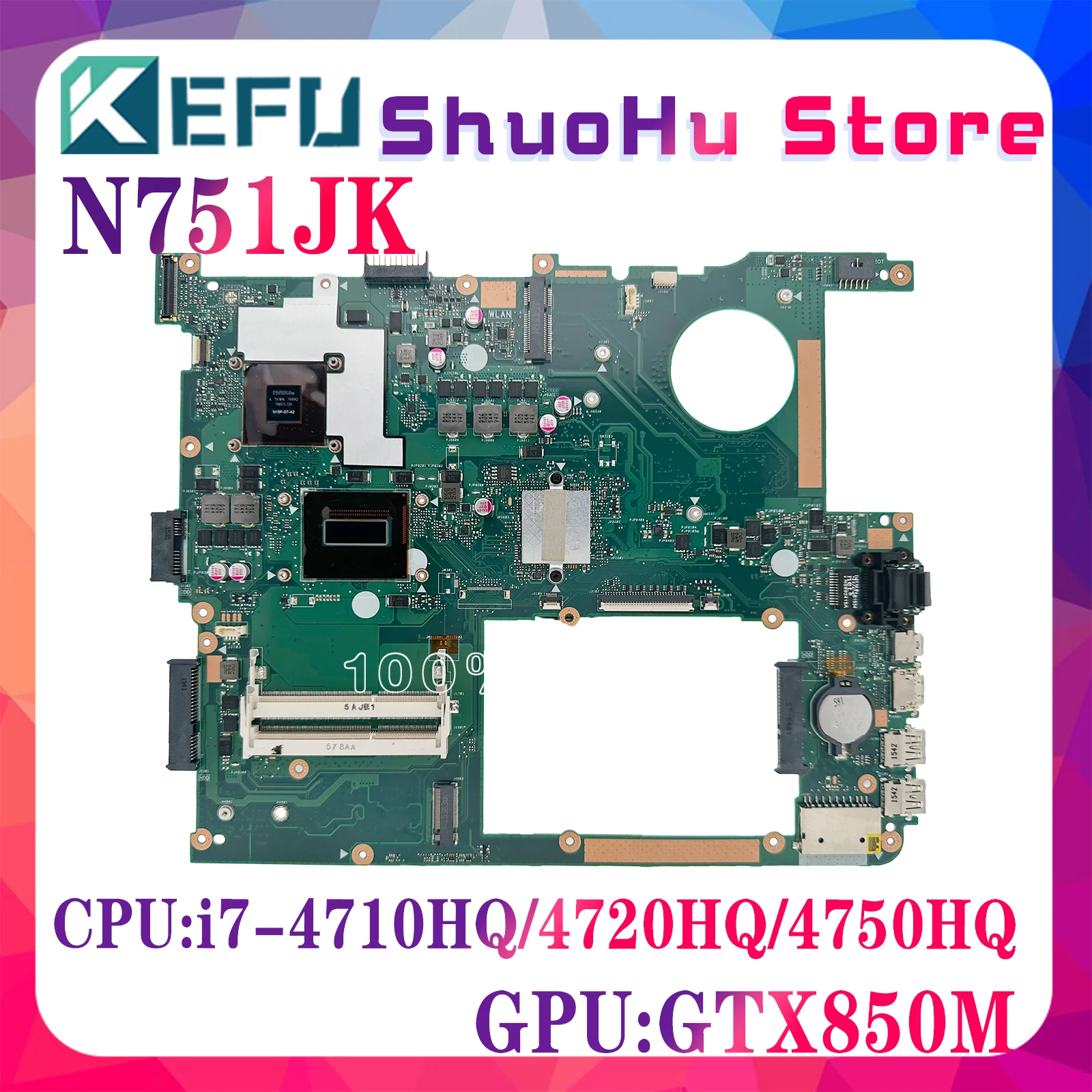Carte mère Asus N550JV I7-4700HQ, DDR3, 30 jours de garantie