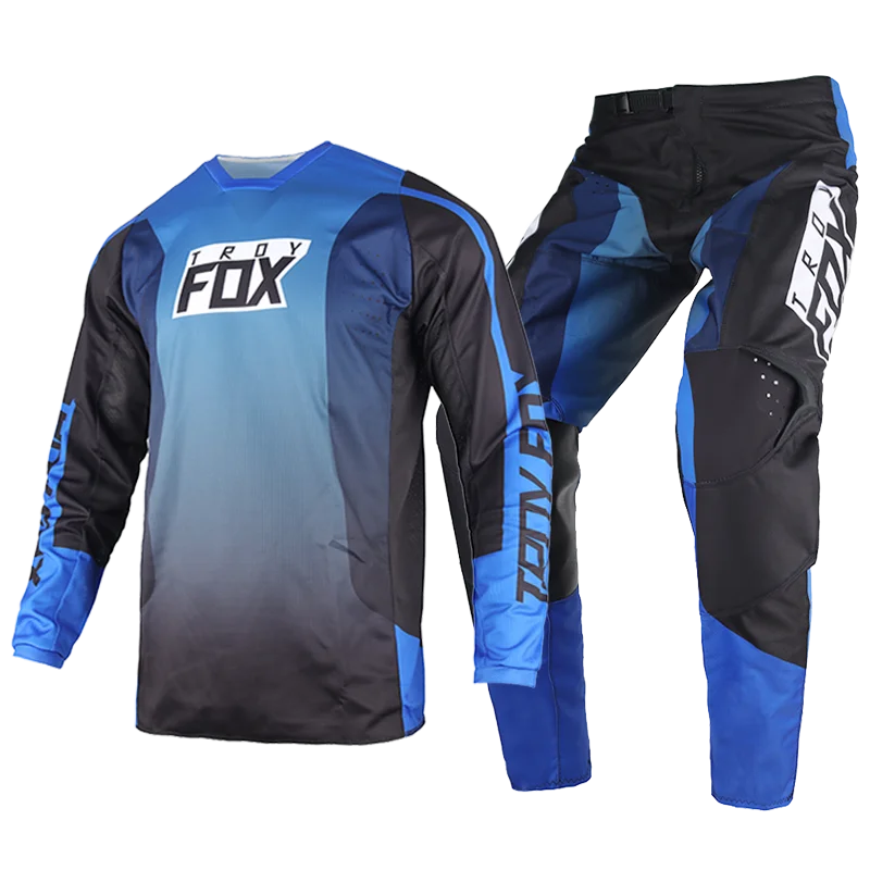 

Free Shipping Black/Black 180 Leed Dry Comfortable Polyester Motocross Gear Set Jersey/Pants Combo Motocross Racing Set '23