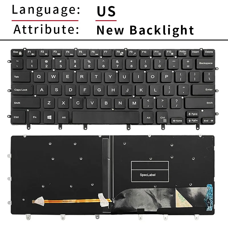 Original Eua Russo do Teclado do Portátil com Luz de Fundo para Dell Xps15 9550 9560 9570 Precisão 5510 M5510 P56f M5520 M5530 0gdt9f - Imagem 2