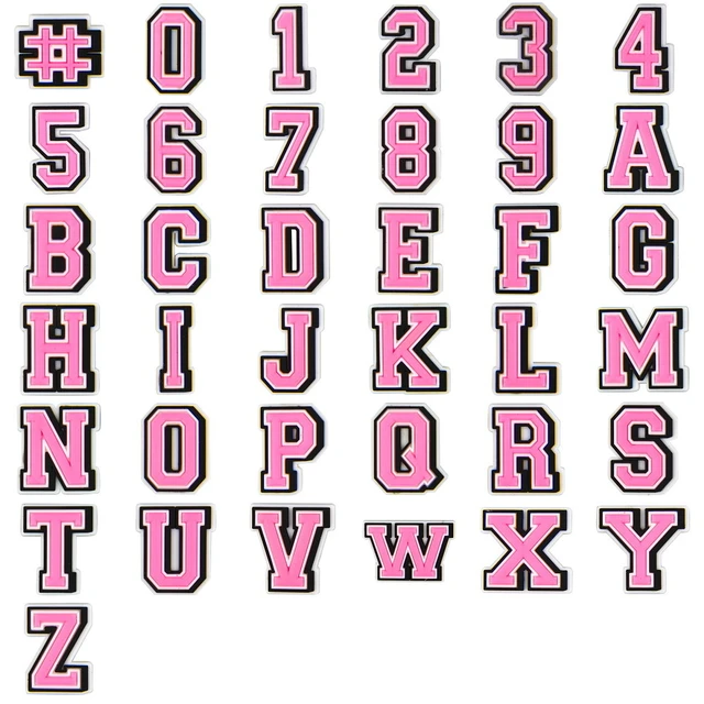 New DIY Alphabet 1pcs Pink Letters Croc Charms PVC Shoe