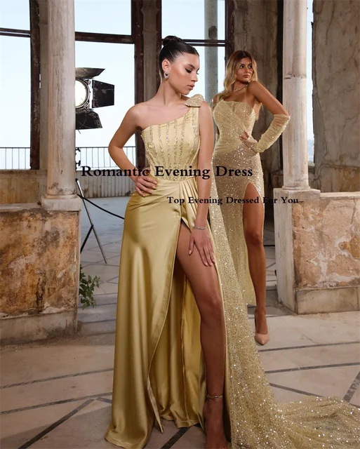 Plus Size Formal Gown | Gold Satin Gown | Christina Wells Designs