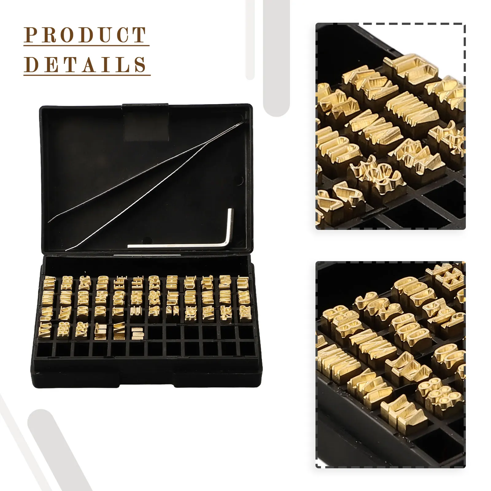120pcs Hot Stamp Copper Letters 2x4x15mm Coding Machine Word Grain Thermal Ribbon Printing Font For Manual Semi-automatic Coding