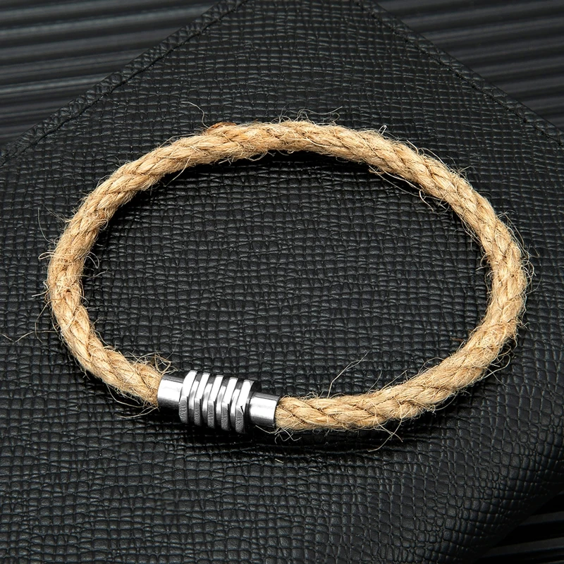 MKENDN Minimalist Men Women Natural Jute Bondage Rope Square Knot