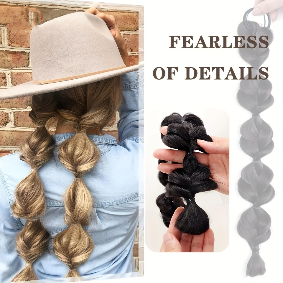 Synthetic Black Ponytail Wig for Women with Elastic Band