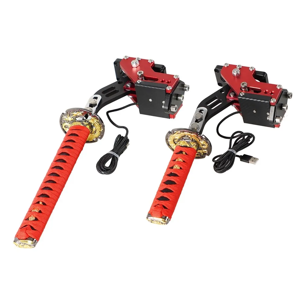 15CM/26CM Katana Handbrake Samurai Sword Handbrake For USB G25/27/29 T300 T500 PC SIM Racing Games Black&Red without Clamp