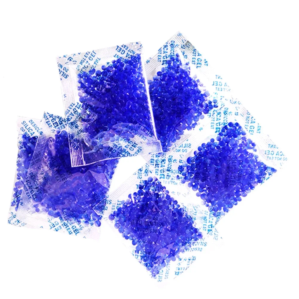 Description Picture 3 of item1g/3g/5g/10g Blue Silica Discoloration Gel Sachet Desiccant Vapor Kitchen Room Living Moisture Dehumidifier Absorber Bag Reusabl