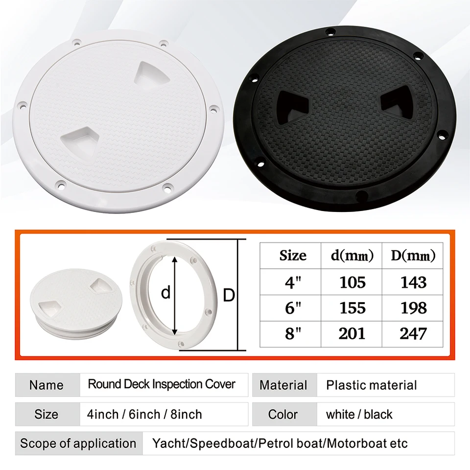 Plaque De Pont D'inspection En Plastique Pour Bateau VR Acc S