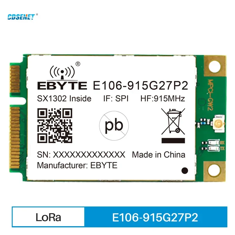 CDSENET Industrial grade LoRaWAN gateway E106 LoRaWAN Gateway Module Support SPI PCI-e SX1302 Chips E106-915G27P2