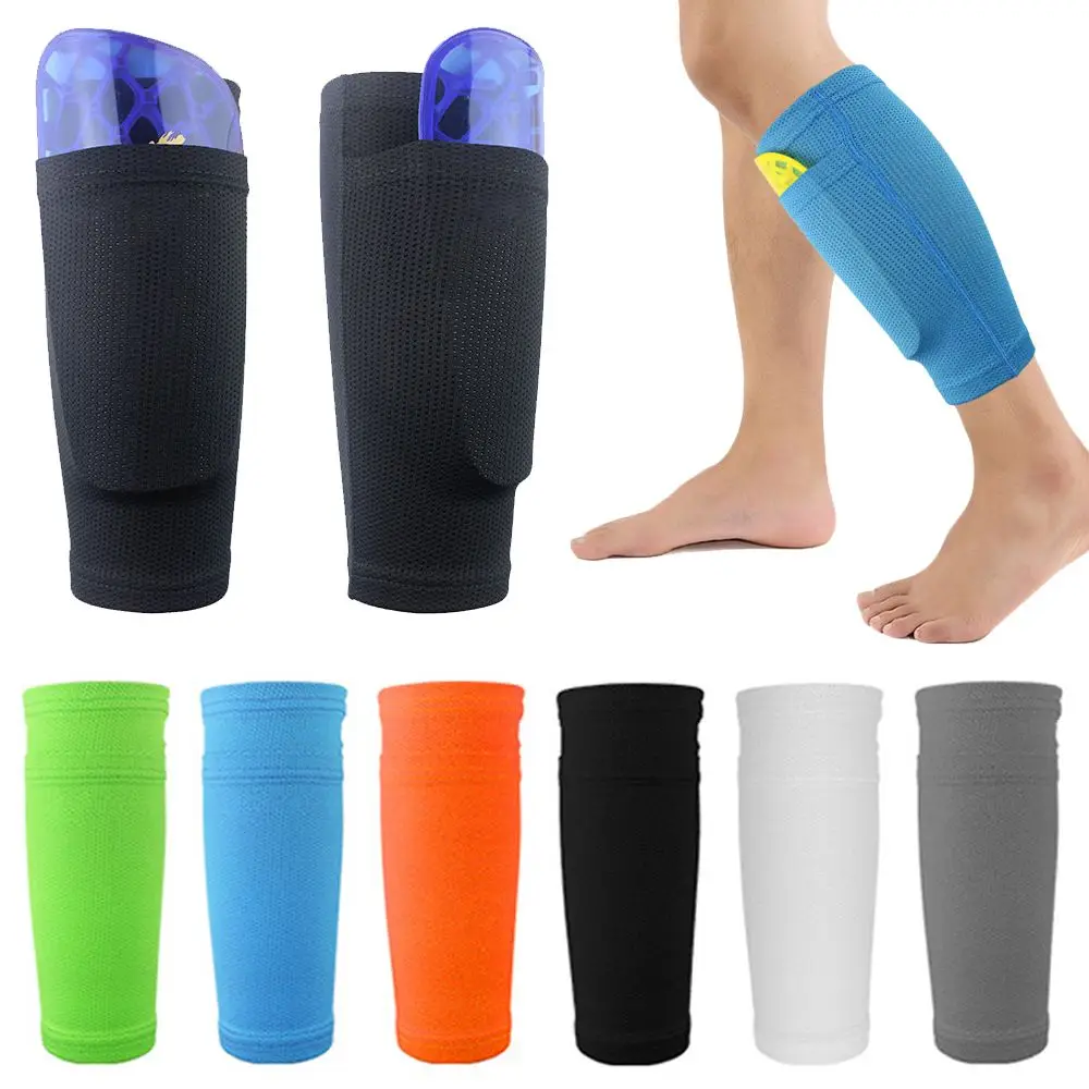 Soft Breathable Nylon Football Shin Holder Instep Socks Soccer Shin Pads Cover Leg Guard Sleeves 1Pair Soccer Shin Pads