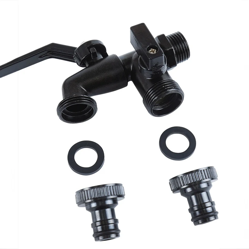 1Pcs Zinc Alloy Black Paint Faucet Kitchen Sink Single Cold Water Tap Outdoor Garden Courtyard Anti-Freeze Faucet