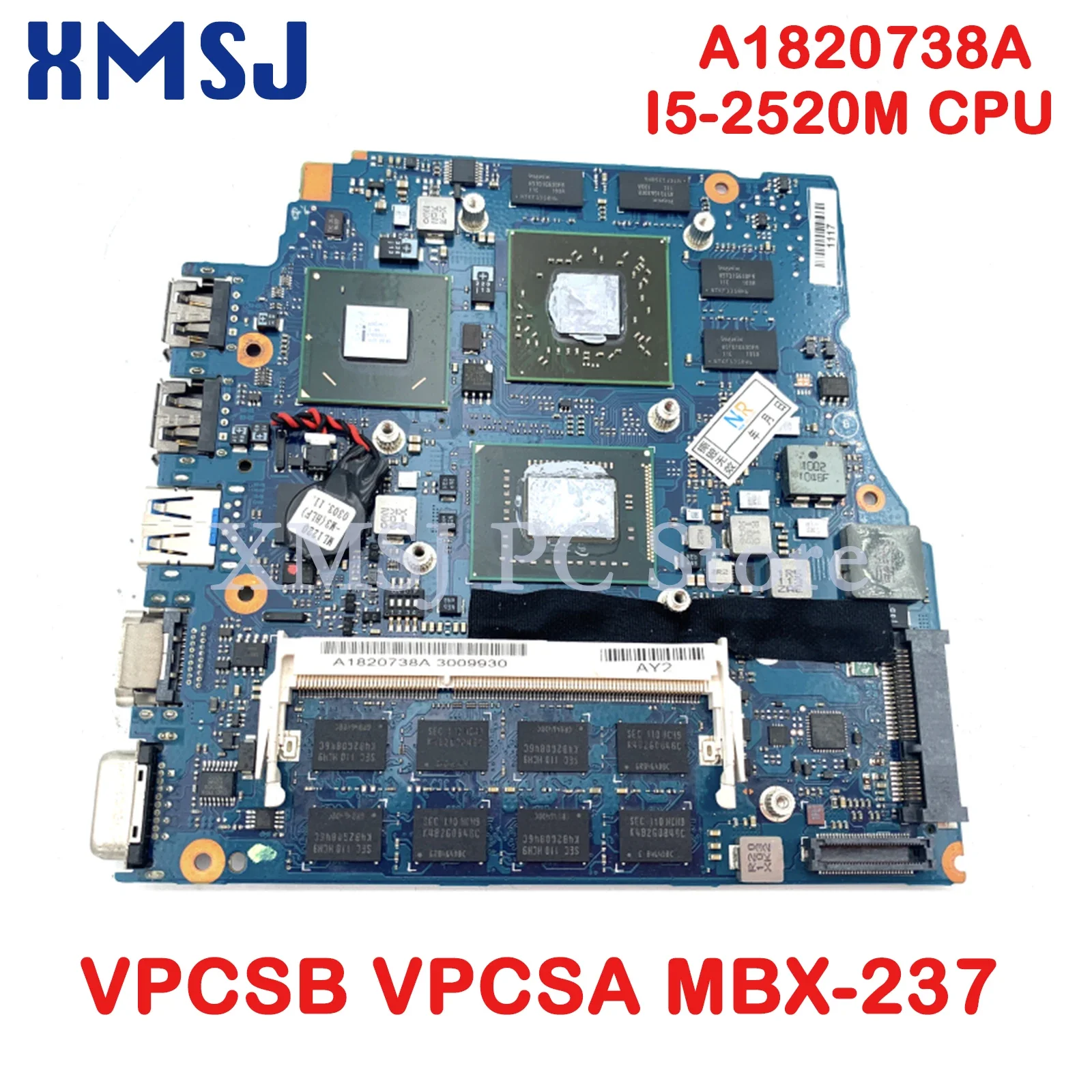 

XMSJ для Sony VAIO VPCSB VPCSA MBX-237 материнская плата A1820738A V030 1P-0111200-A013 I5-2520M CPU HD 6750M GPU HM67 материнская плата