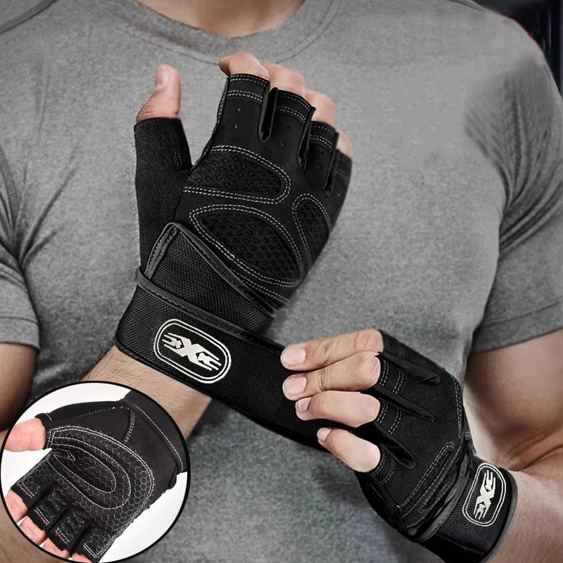 Ventilated Gym Workout Gloves with Wrist Support and Full Palm Protection