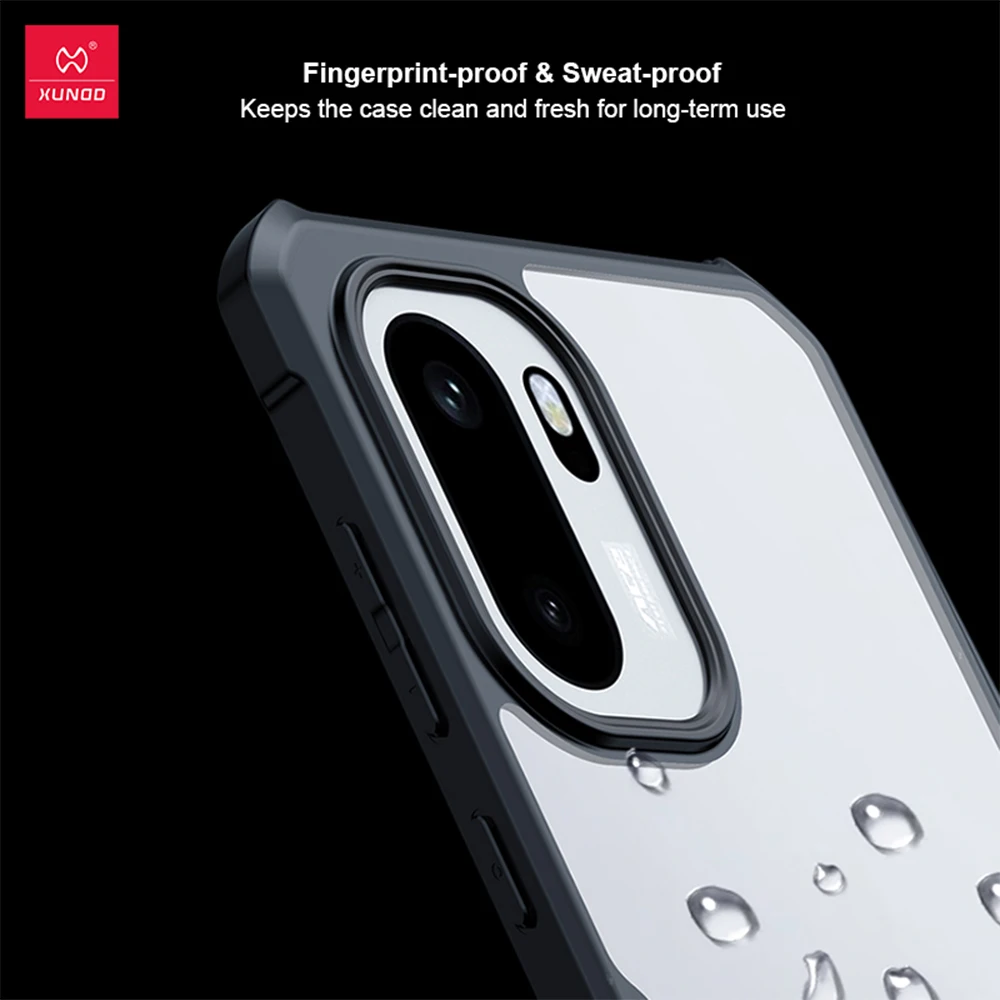Xundd Airbag Shockproof Transparent Phone Case with Camera Protection - Acrylic+TPU Hybrid