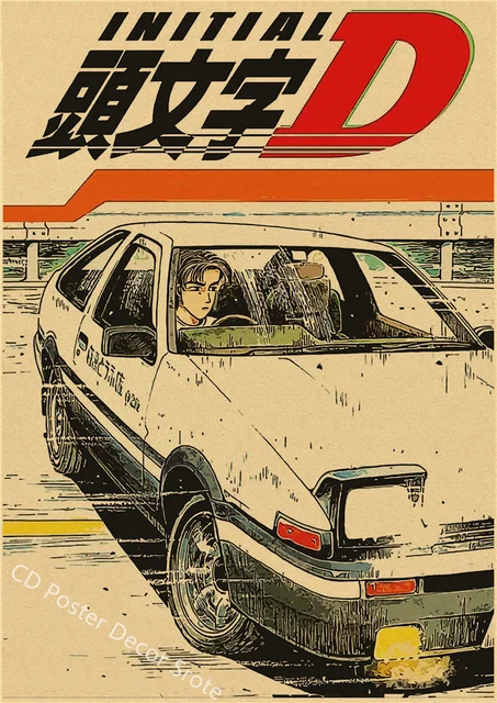 Initial D Anime Poster Japan Manga Kraft Paper Posters DIY Vintage