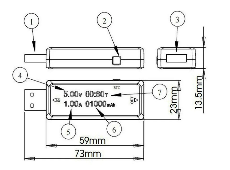 Description Picture 3 of itemVoltage Meters Current Voltage Capacity Battery Tester USB Volt Current Voltage Doctor Charger Capacity Tester Meter Power Bank