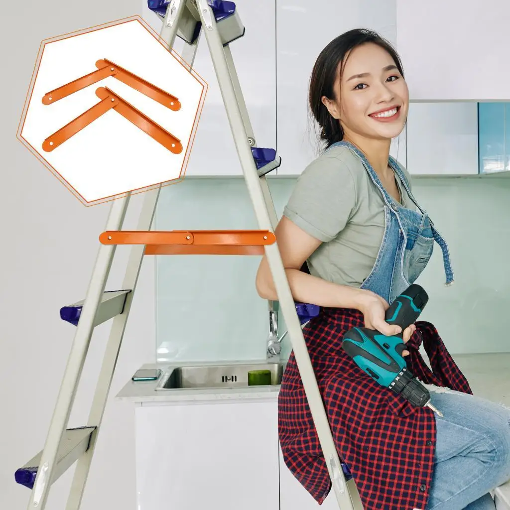 Adjustable Metal Ladder Reinforced Tie Rod Aluminum Connector Locator Scaffold Attachment for Folding Step Ladder Safety