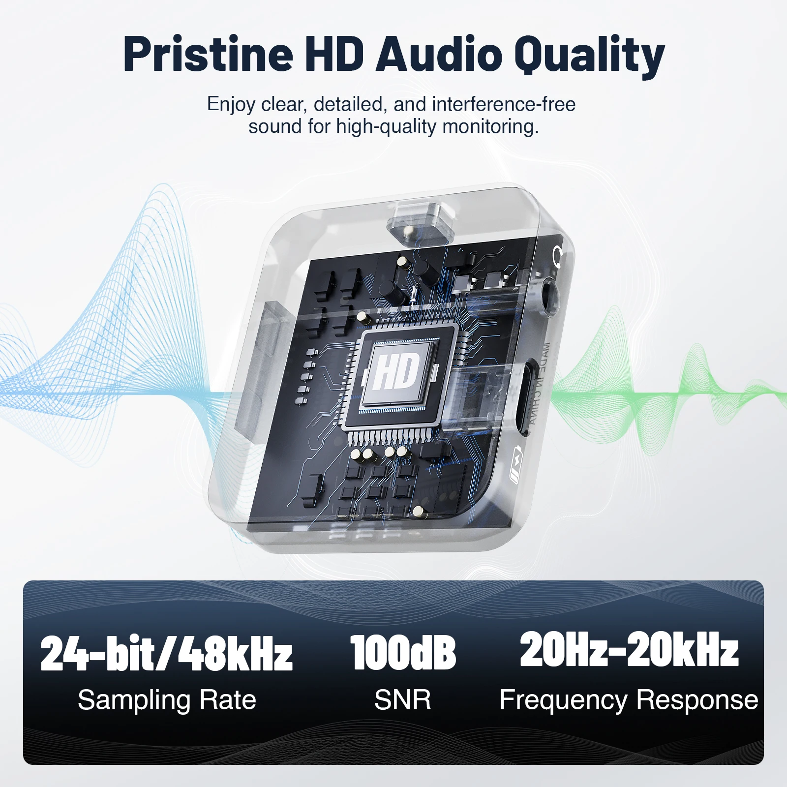 Portable Audio Wireless In Ear Monitor System Mono/Stereo 24bit/48kHz Audio,OTG Input, IEM for Live PM-2S Melonare - 3