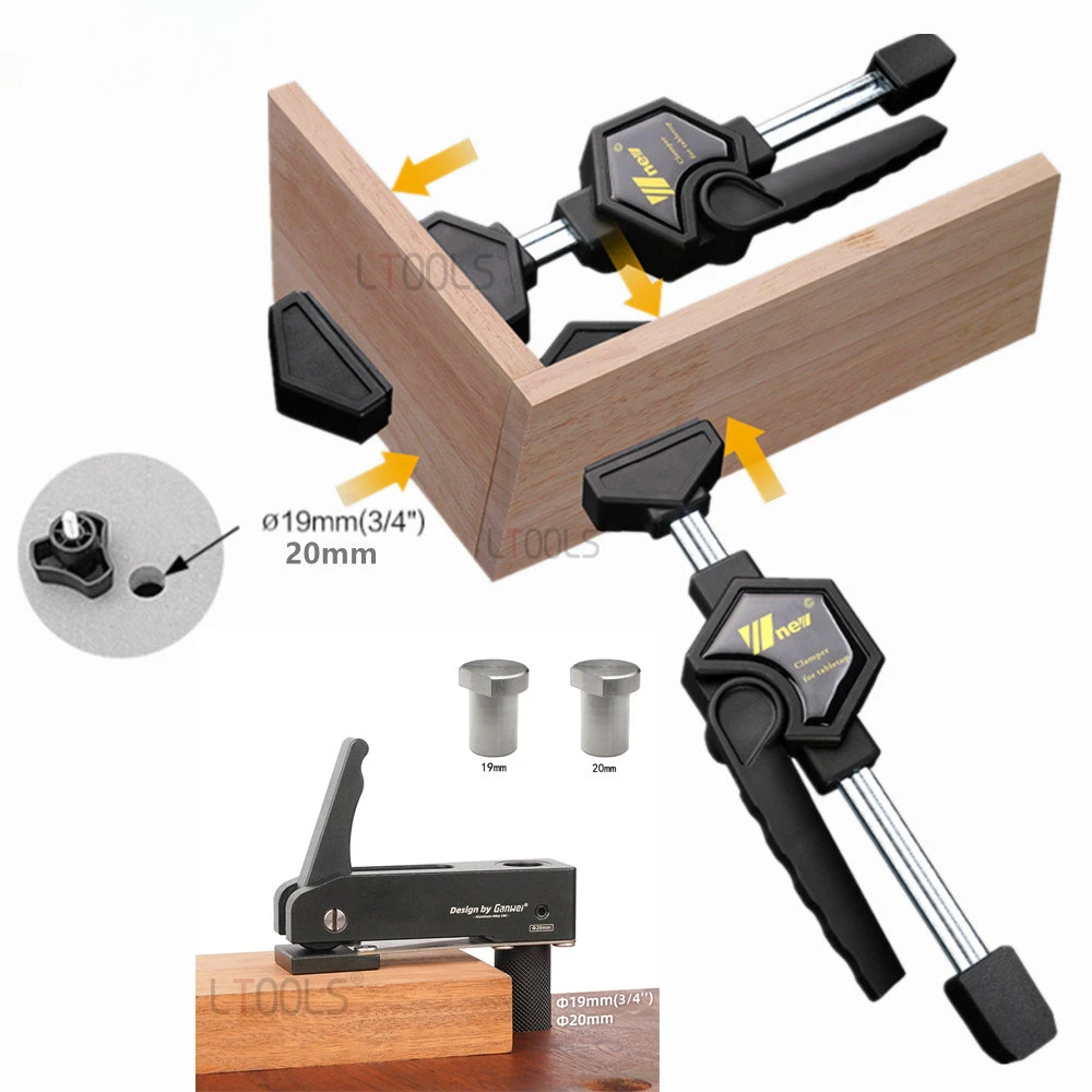 Woodworking Desktop Clip Adjustable Frame Woodworking Fast Fixed Clip Clamp Fixture for Woodworking Benches 19/20MM Hole Tool