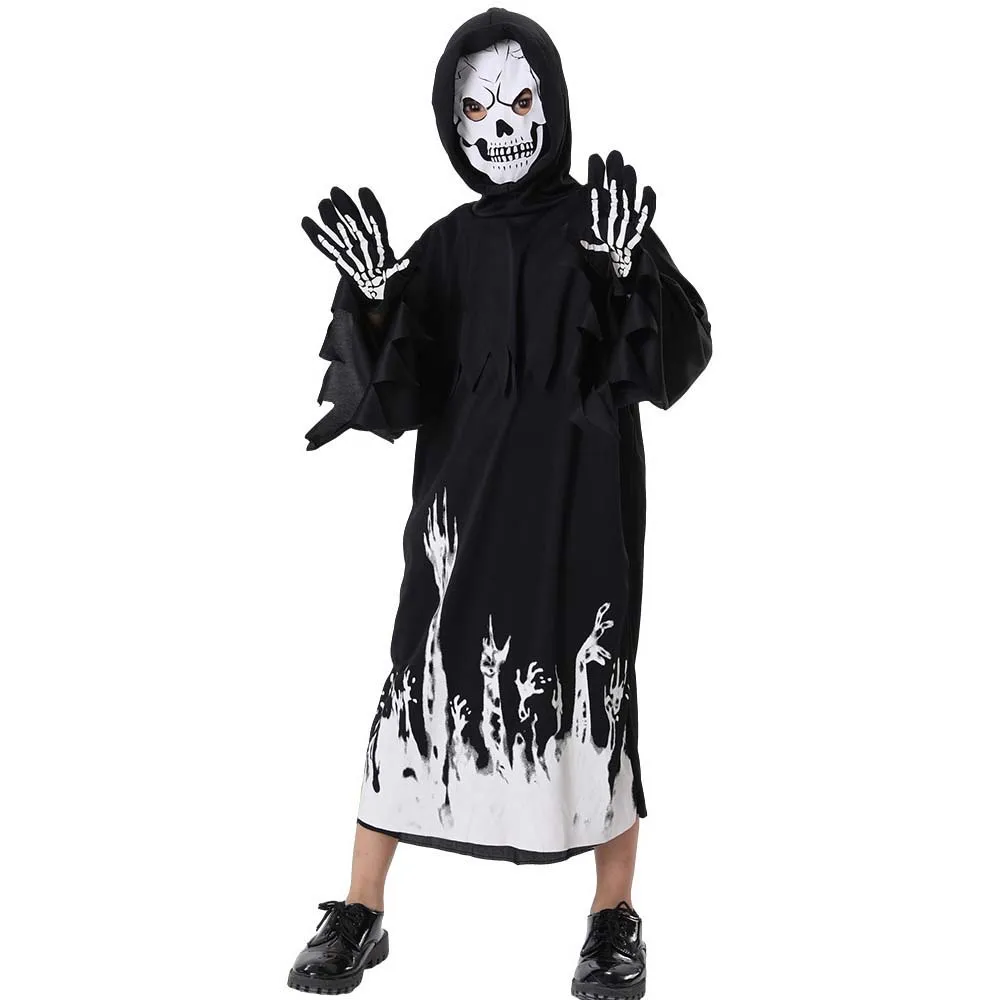 Costume Scream Halloween Adulte Complet - Cape, Masque, Gants, Poignard | Déguisement Ghostface Effrayant