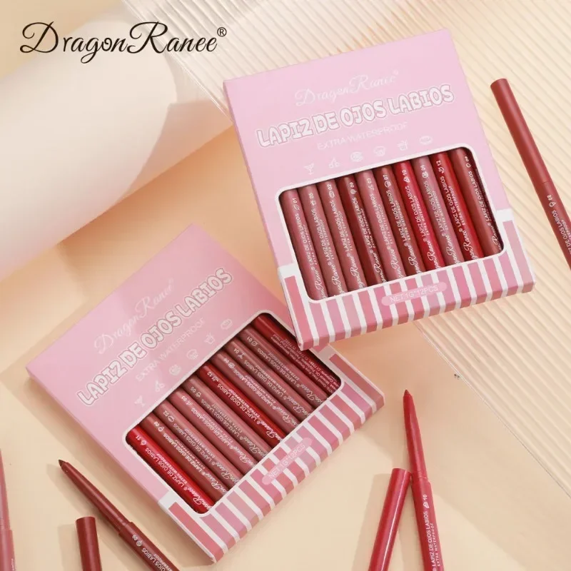 Lip Liner Waterproof Matte Lipliner Pencil Sexy Red Contour Lip Tint Lip Stick Lasting Moisturising Non-stick Cup Lips Makeup 12Colors